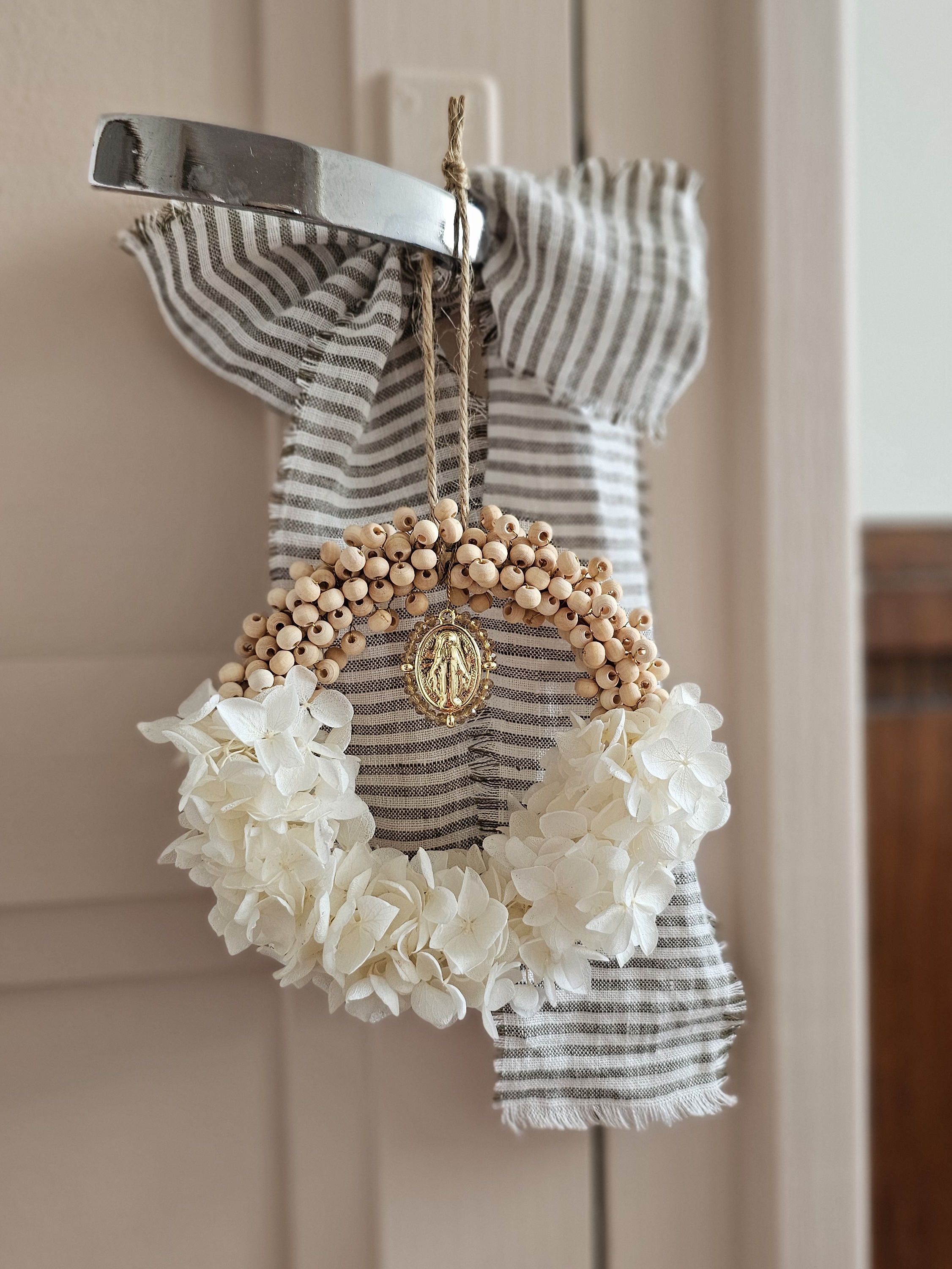 Mini couronne perles vierge blanc